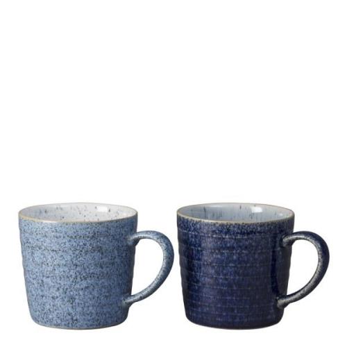 Denby - Studio Räfflad Mugg 40 cl 2-pack Blå