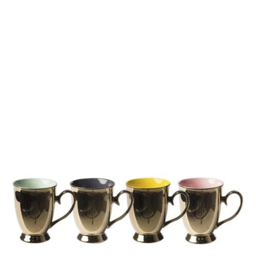 Pols Potten - Legacy Mugg 12 cm 4-pack Guld/Flerfärgad