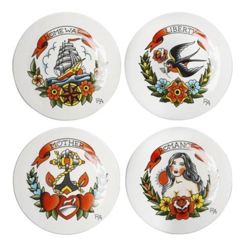 Pols Potten - Tattoo Assiett 20 cm 4-pack