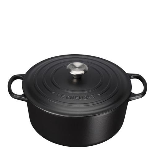 Le Creuset - Signature Gjutjärnsgryta rund 28 cm 6,7 L Svart matt