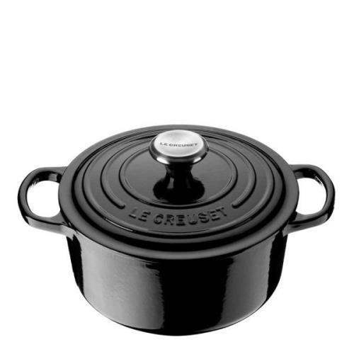 Le Creuset - Signature Gjutjärnsgryta Rund 22 cm black Blank