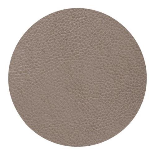 LIND dna - Leather Serene Circle Glasunderlägg 10 cm Mole Grey