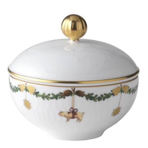 Royal Copenhagen - Star Fluted Christmas Sockerskål med lock 15 cl