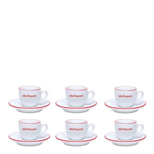 La Pavoni - Espressokoppar 7,5 cl 6-pack Vit