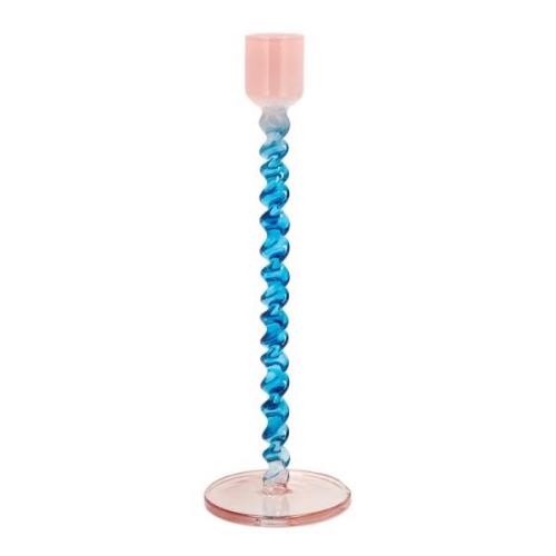 Villa Collection - Styles Ljusstake Glas 20,3 cm Blå/Rosa