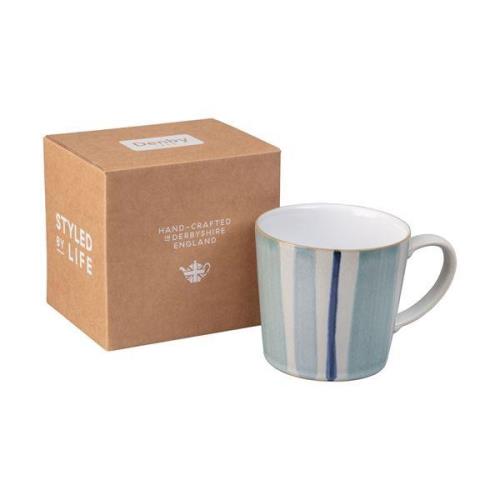 Denby - Blue Stripe Mugg Stor 40 cl Blå