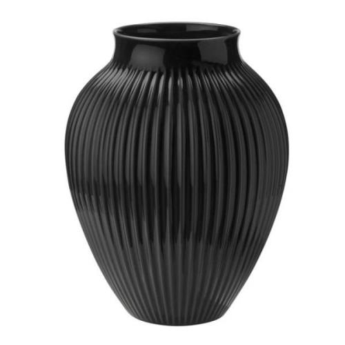 Knabstrup Keramik - Vas Räfflor 35 cm Svart