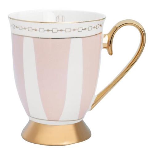 Hilke - Strisce Mugg 28 cl Rosa/Guld