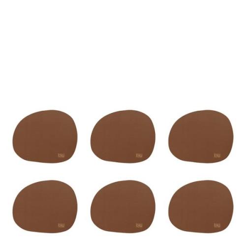 Aida - Raw Organic Glasunderlägg 6-pack Mocca