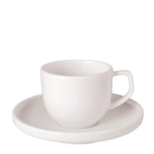 Villeroy & Boch - Afina Espressokopp med Fat 5 cl Vit