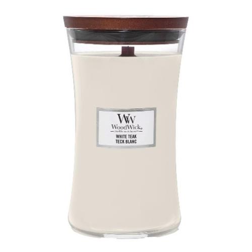 WoodWick - Hourglass doftljus stor white teak