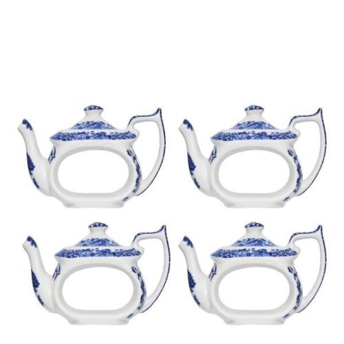 Spode - Blue Italian servettring 4-pack blå/vit