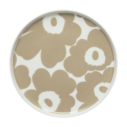 Marimekko - Oiva Unikko tallrik 20 cm vit/beige