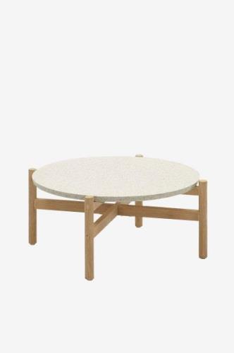 Kave Home - Soffbord Pola, Ø 89 cm - Brun - Soffbord utomhus - Från Ho...