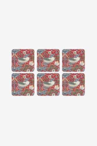 Pimpernel - Glasunderlägg Morris & Co Strawberry Thief Red 6-pack - Fl...