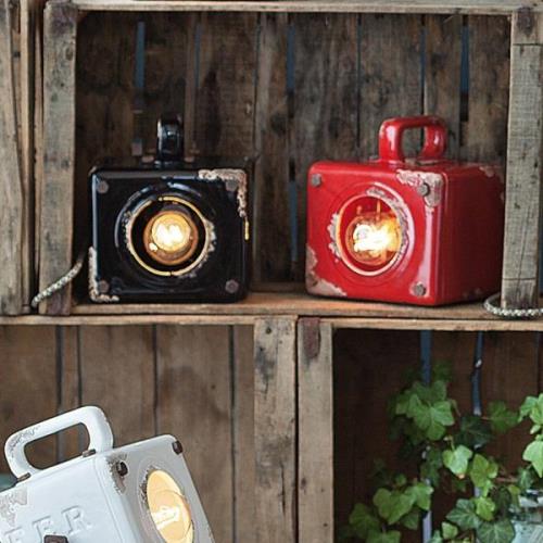 Ferroluce Vintagebordslampa Lorenzo i svart