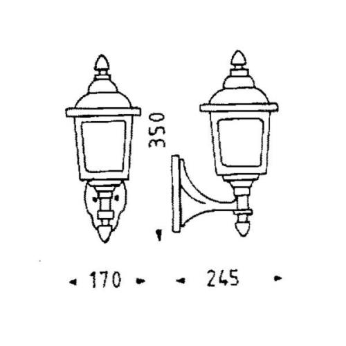 Albert Leuchten Utomhusvägglampa Landhaus 716, brun