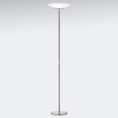 Knapstein LED-uplight-golvlampa Mika, nickel-krom