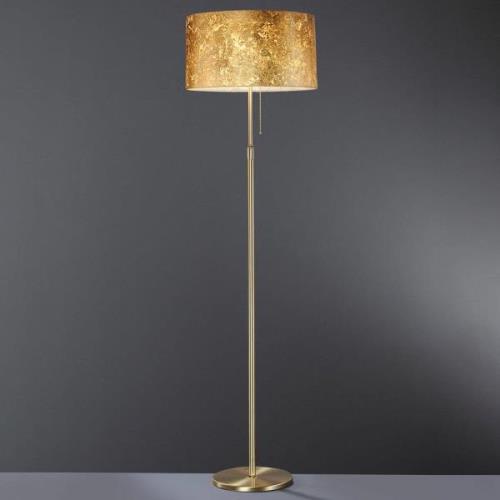 Hufnagel Elegant golvlampa Loop med bladguldbeläggning