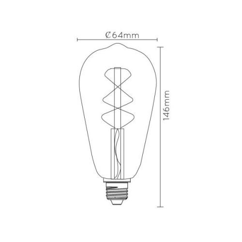 Lucide LED-lampa E27 ST64 4W 2 200 K bärnsten med sensor