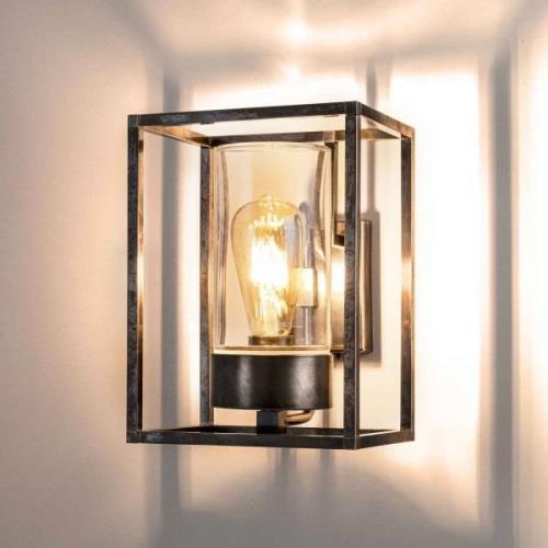 Moretti Luce Utomhus vägglampa Cubic³ 3363 nickel antik/klar