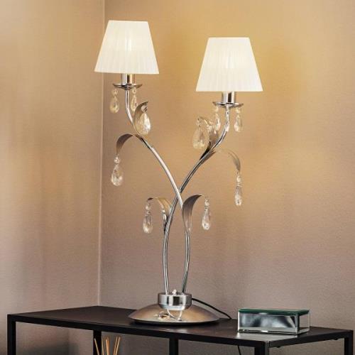 ONLI Bordslampa Jacqueline, 2 lampor, vit