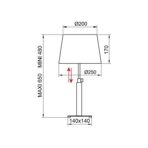 Aluminor Quatro Up bordslampa ek ljus/krom