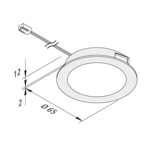 Hera LED-möbelinbyggnadslampa FAR 58, stål, 3W, 4 000 K