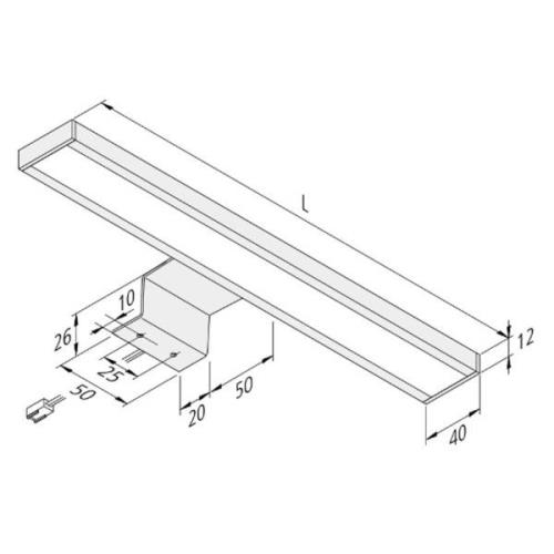 Hera LED utanpåliggande skåplampa Lugano 4 000K, 60 cm