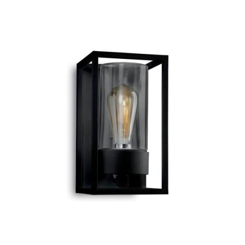 Moretti Luce Utomhusvägglampa Cubic³ 3365 svart/klar