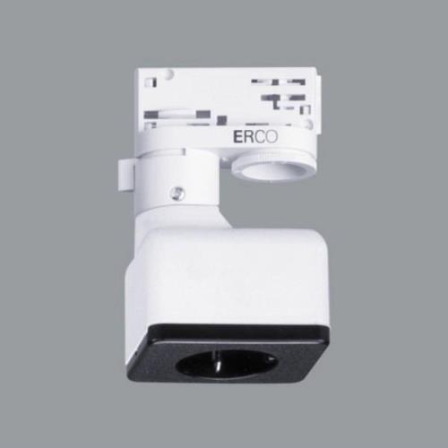 ERCO 3-fasadapter med Schuko-uttag, vit