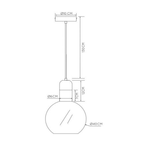 Lucide Julius hängande lampa, enkel ljuskälla, rökgrå, Ø 40 cm