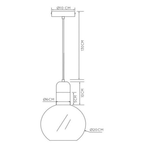 Lucide Julius hängande lampa, enkel belysning, rökgrå, Ø 20 cm