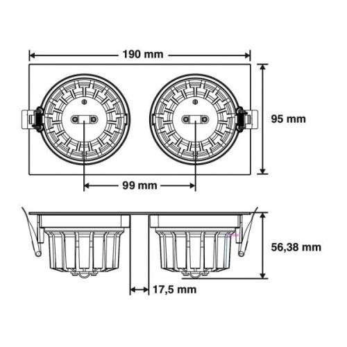 The Light Group SLC DL04 Square X2 LED-inbyggnadslampa svart