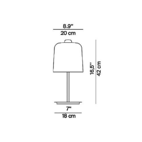 Luceplan Zile bordslampa svart matt, höjd 42 cm