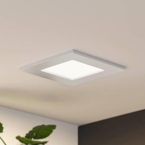 Prios LED-inbyggnadslampa Helina, silver, 11,5 cm, dimbar