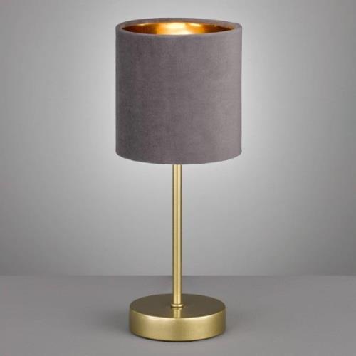 FISCHER & HONSEL Bordslampa Aura, fot guld, skärm grå/guld