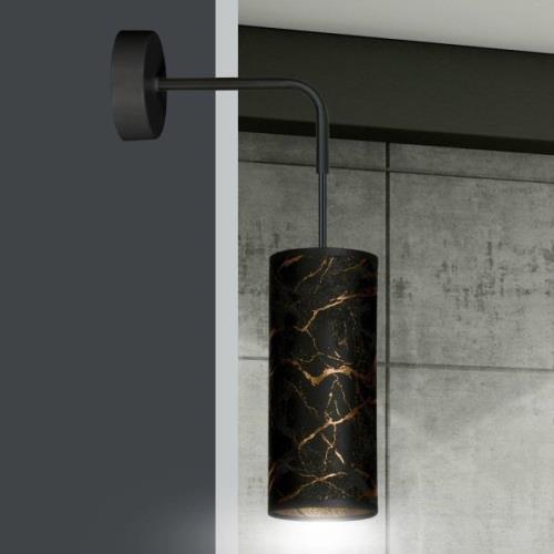 EMIBIG LIGHTING Vägglampa Joni, textil, 1 lampa svart-marmorerad