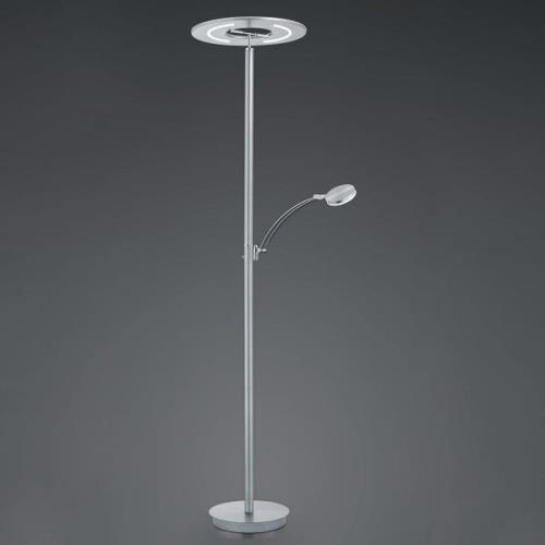 HELL LED-golvlampa Monti av nickel, läslampa, CCT