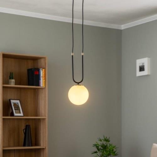 EMIBIG LIGHTING Pendellampa Glam, svart/opal, 1 lampa