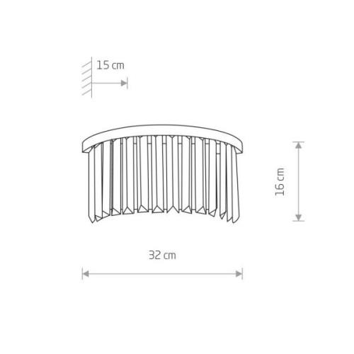 Nowodvorski Lighting Cristal vägglampa, transparent/silver