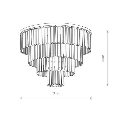 Nowodvorski Lighting Cristal taklampa, transparent/svart, Ø 71cm