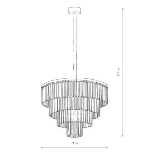 Nowodvorski Lighting Cristal pendellampa, transparent/silver, Ø 71 cm