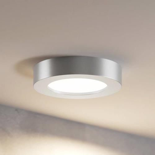 Prios LED-taklampa Edwina, silver, 12,2 cm, dimbar