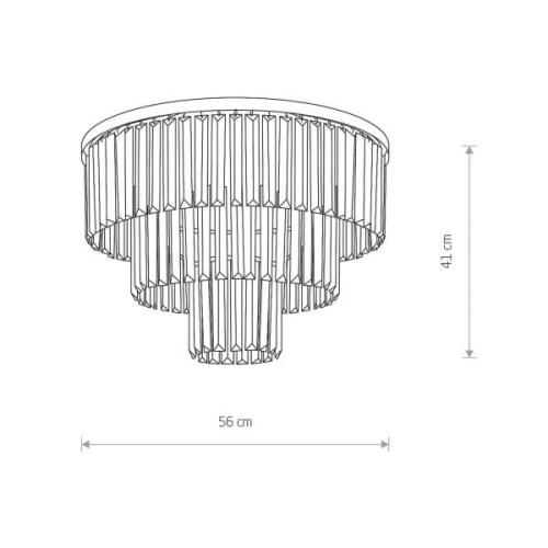 Nowodvorski Lighting Cristal taklampa, transparent/svart, Ø 56cm