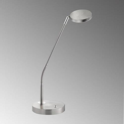 FH Lighting LED-bordslampa Lunia, dimbar, nickel matt