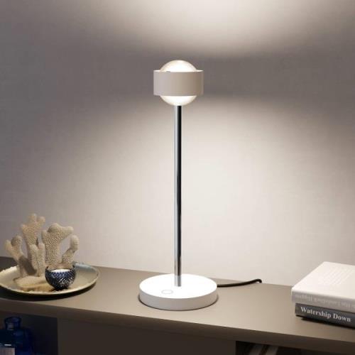 Top Light Puk! 80 Eye Table LED linser matt, vit matt/krom