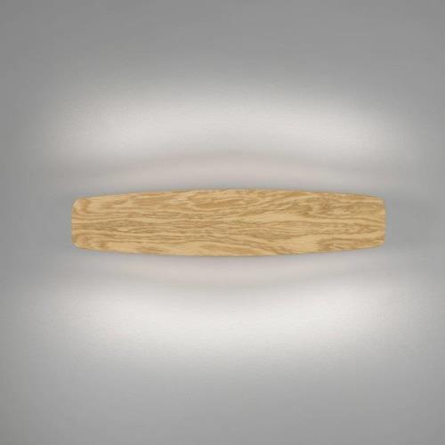 Quitani LED-vägglampa Persida, 48 cm lång, ek, 2.700 K