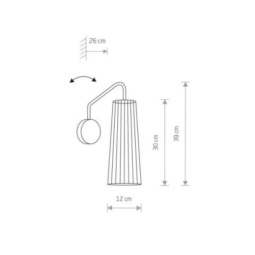 Nowodvorski Lighting Vägglampa Dover vit/trä ljus, 1 lampa