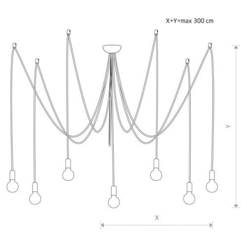 Nowodvorski Lighting Hänglampa Spider i vitt, 7 lampor